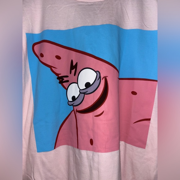 Hot Topic SpongeBob‎ SquarePants Devious Patrick Meme Face Pic Tee Shirt Men XL - Picture 5 of 7